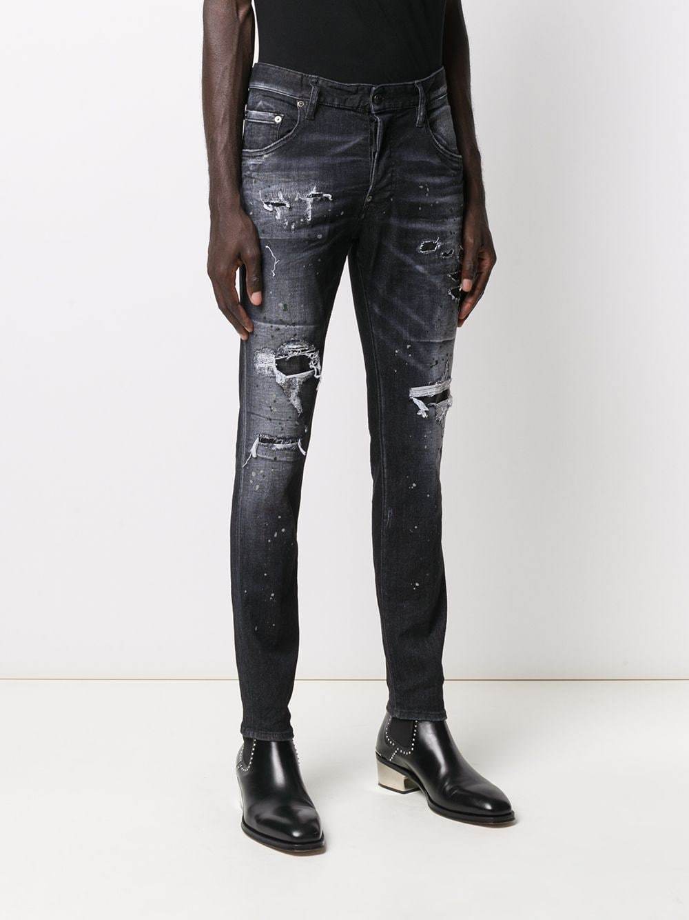 DSQUARED2 Logo print washed Jeans Black - Maison De Fashion 