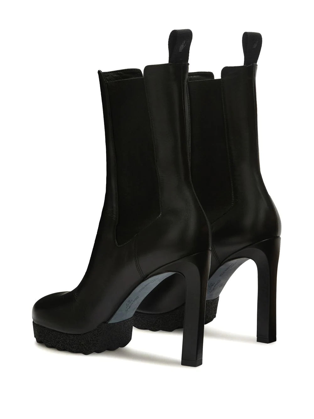 OFF WHITE WOMEN Calf Sponge High Chelsea Boot Black - MAISONDEFASHION.COM