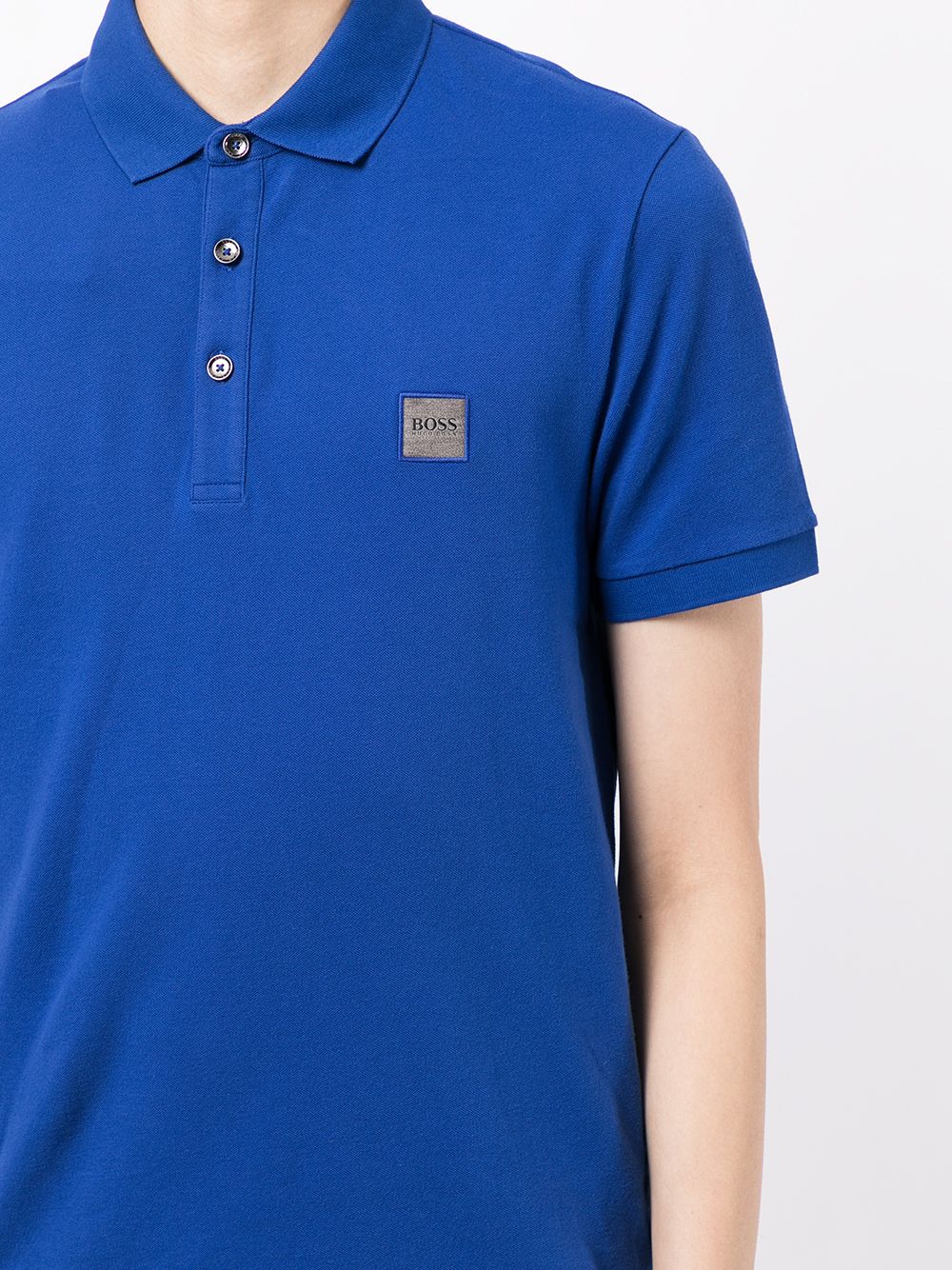 BOSS Logo patch polo Blue - MAISONDEFASHION.COM