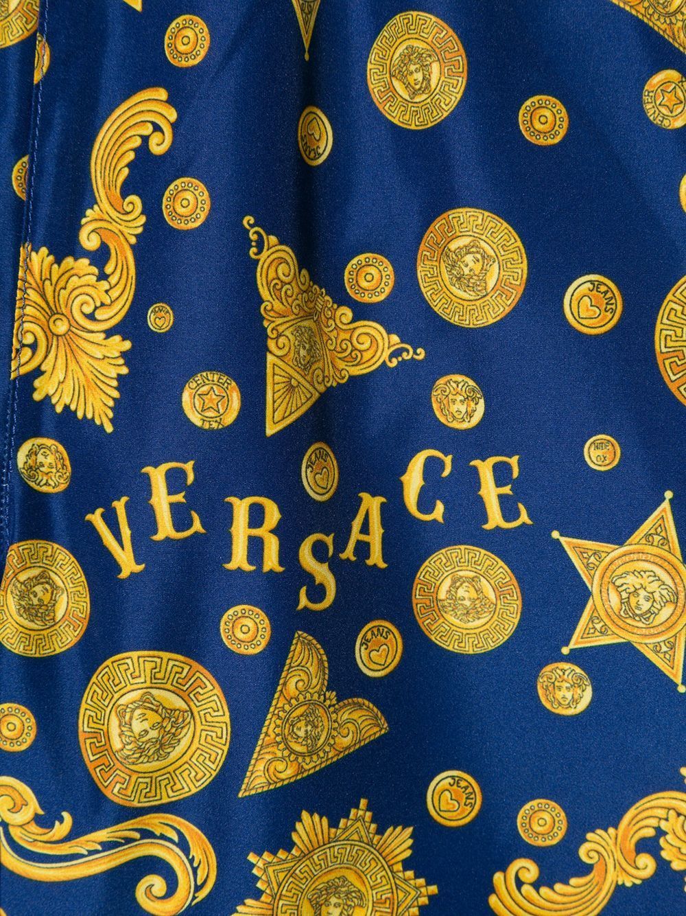 VERSACE KIDS Logo Print Swimshorts Blue - Maison De Fashion 