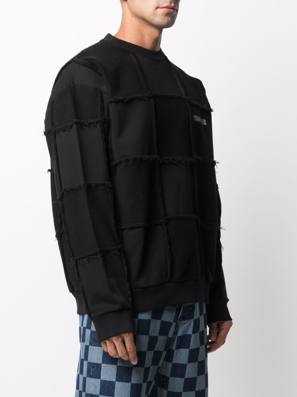 MARCELO BURLON Logo Checkerboard Over Sweatshirt - MAISONDEFASHION.COM