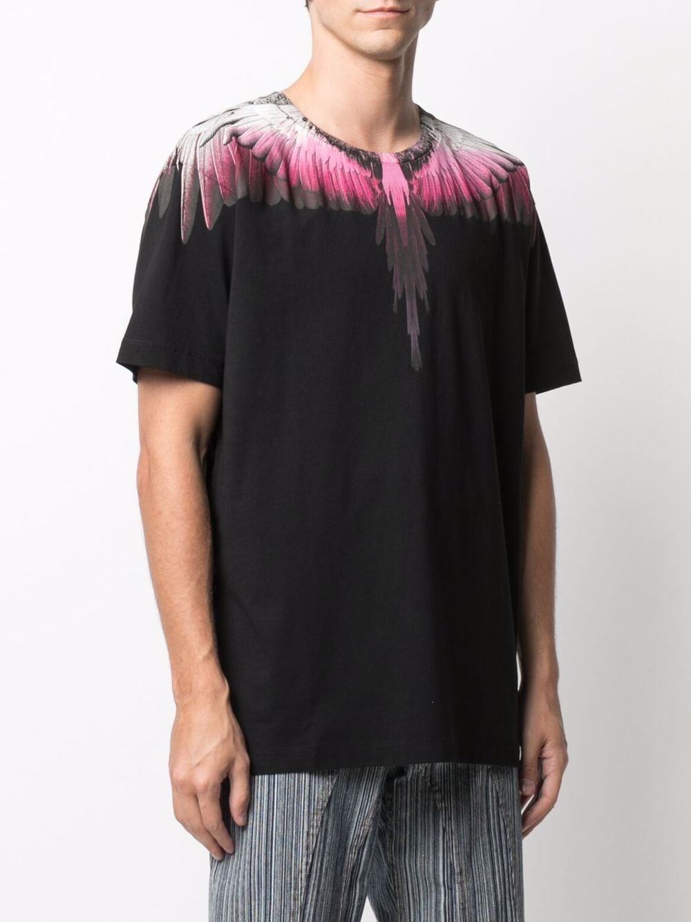 MARCELO BURLON Wings Regular T-Shirt Black - MAISONDEFASHION.COM