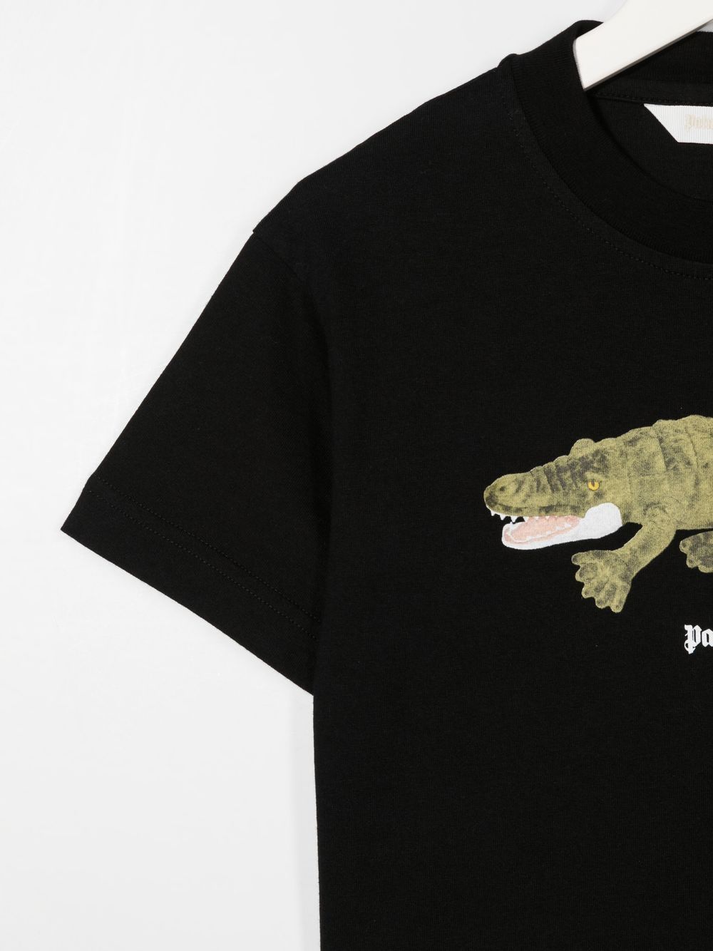 PALM ANGELS KIDS Crocodile T-Shirt Black/Green - MAISONDEFASHION.COM