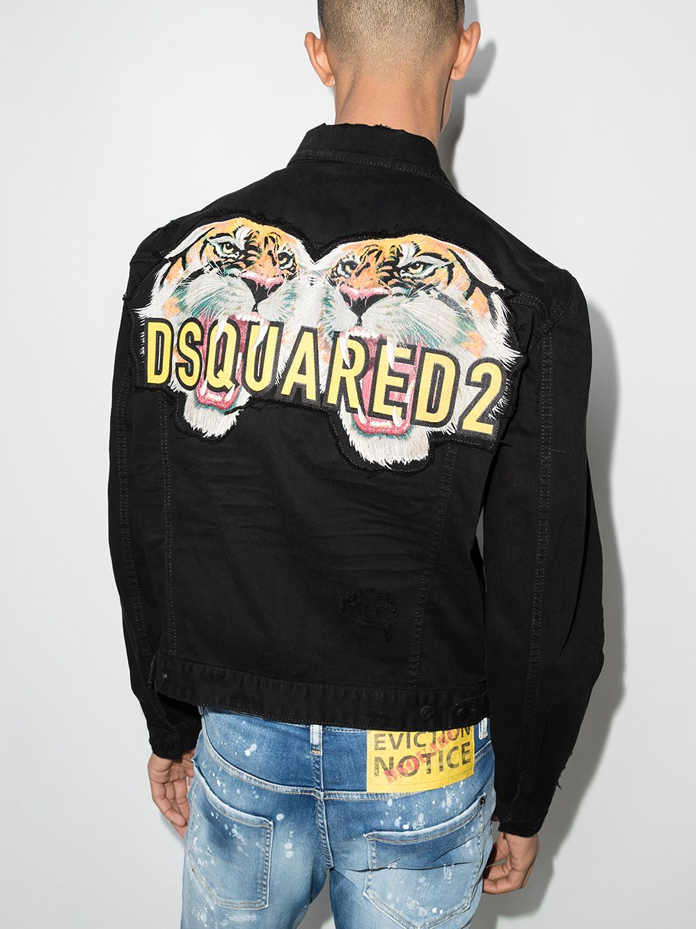 Dsquared denim jacket black best sale