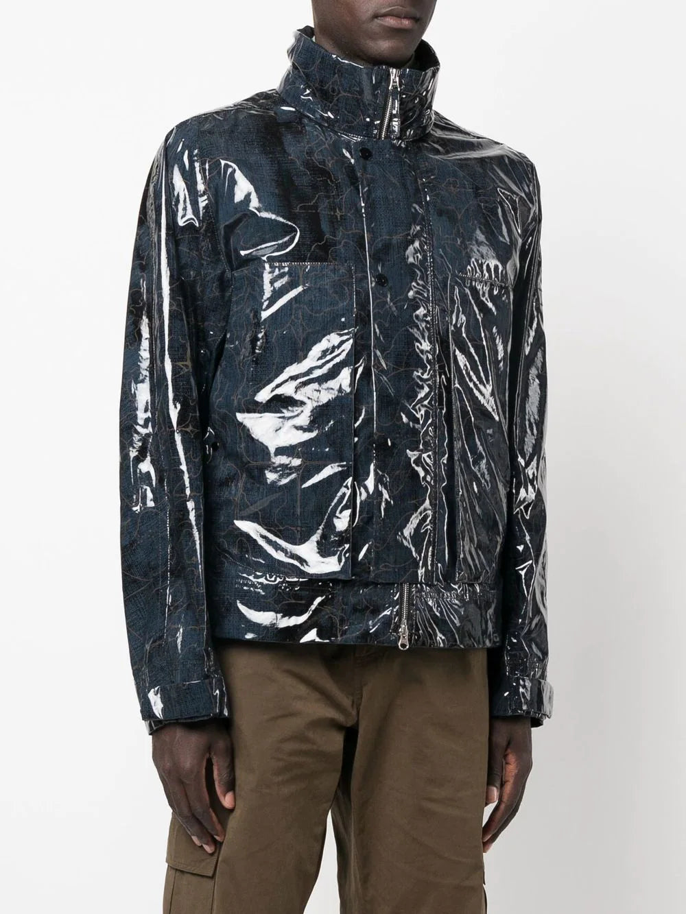 STONE ISLAND SHADOW PROJECT  Graphic-print layered padded jacket midnight blue - MAISONDEFASHION.COM