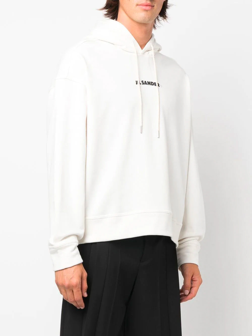 JIL SANDER Logo Hoodie Natural - MAISONDEFASHION.COM