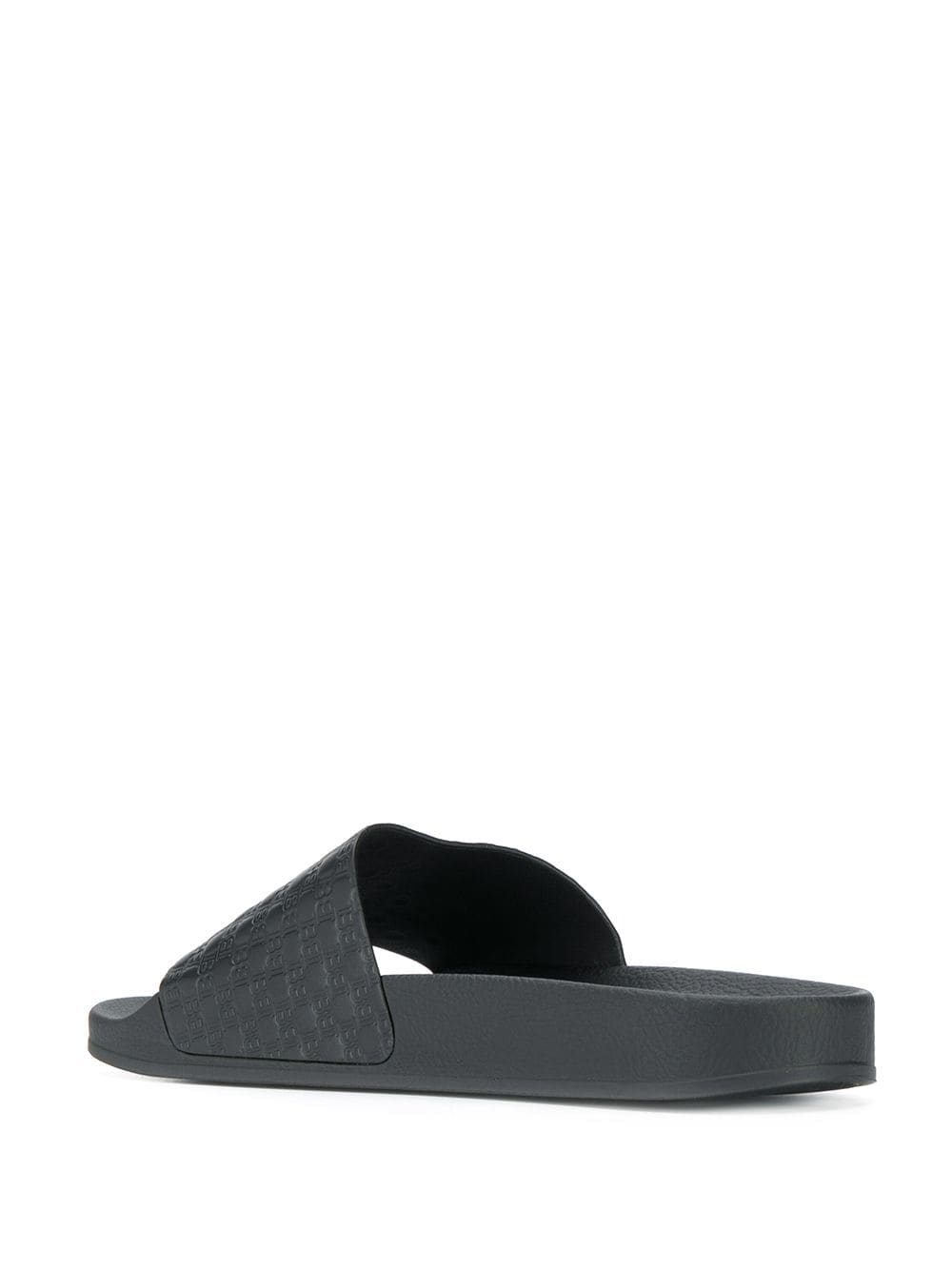 BALMAIN Embossed Logo Sliders Black - Maison De Fashion 