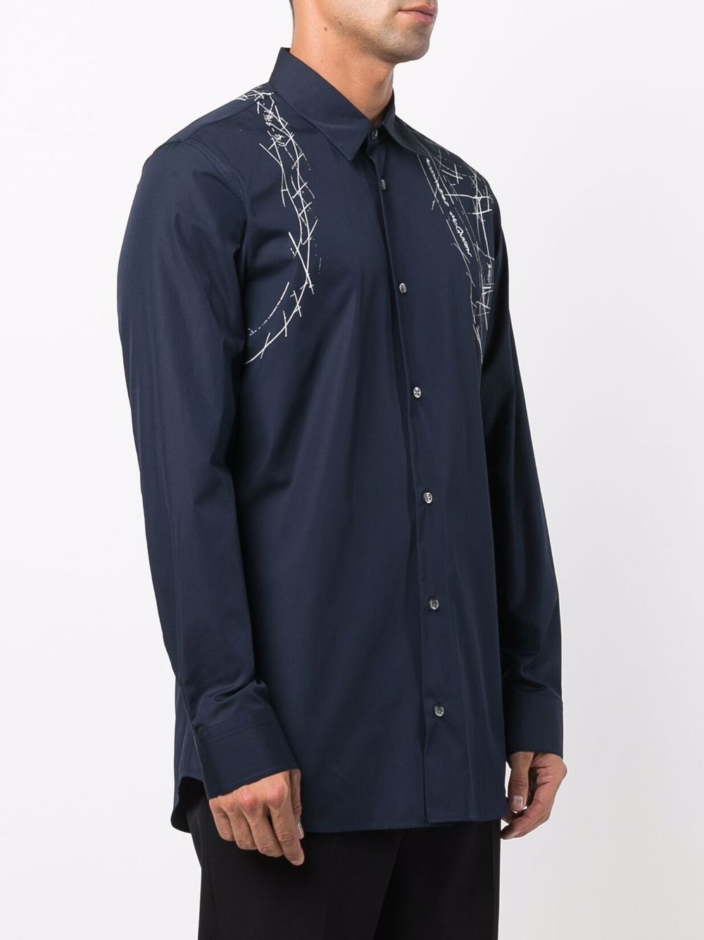 ALEXANDER MCQUEEN Harness Shirt Blue - MAISONDEFASHION.COM