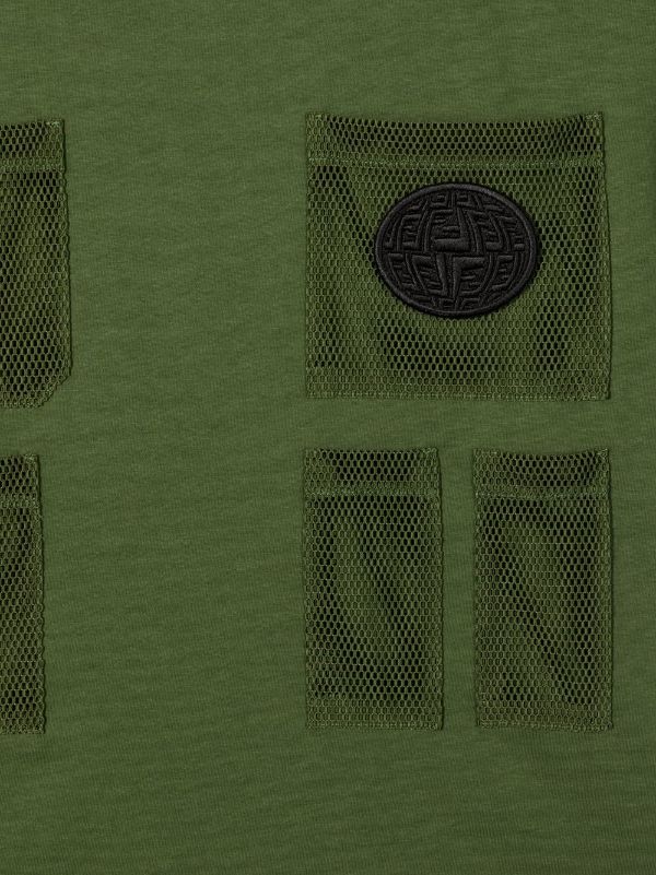 FENDI KIDS Pocket Detail T-Shirt Green - MAISONDEFASHION.COM