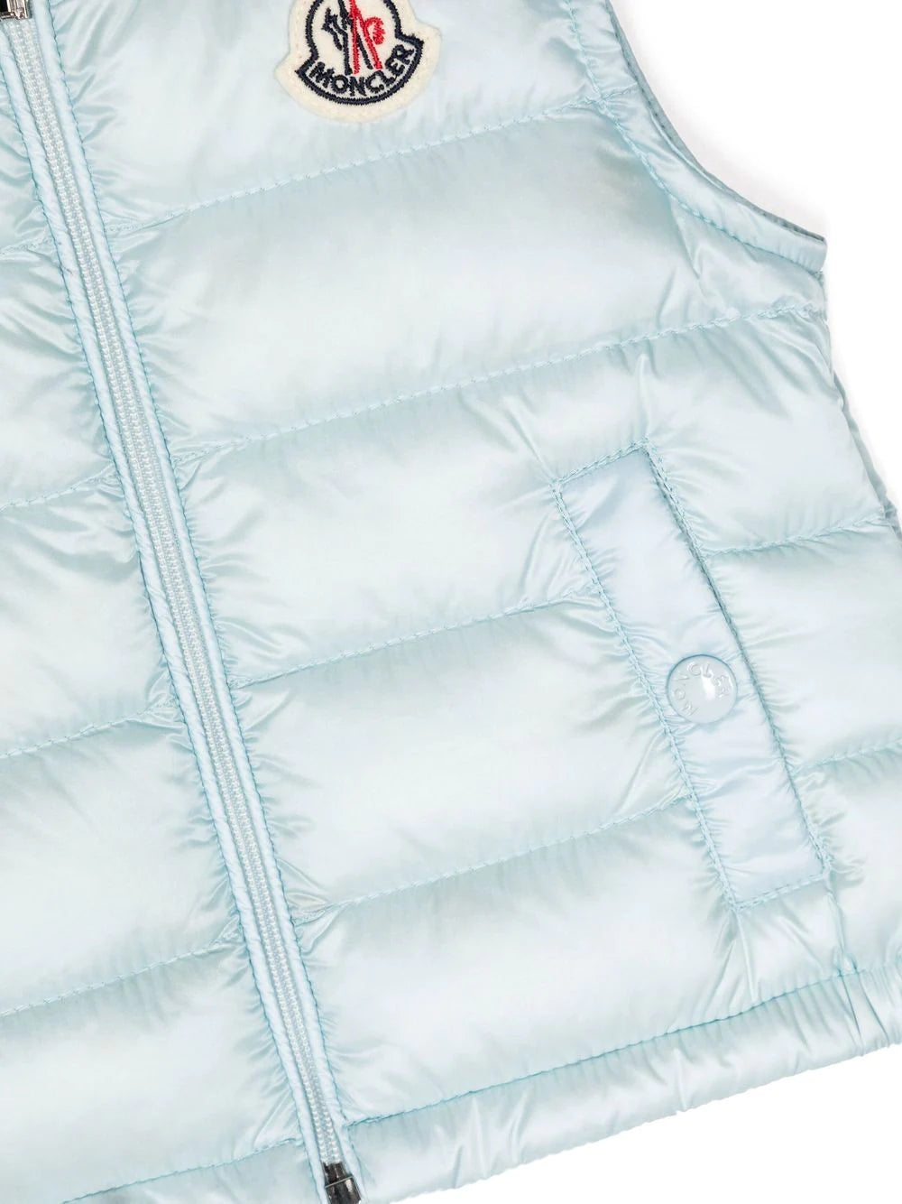 MONCLER BABY New Amaury Padded Vest Light Blue - MAISONDEFASHION.COM