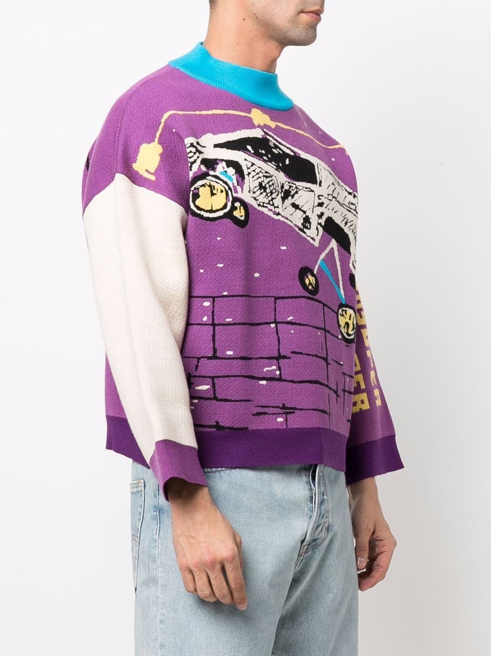 Kidsuper X Action Bronson Sweater Purple - MAISONDEFASHION.COM