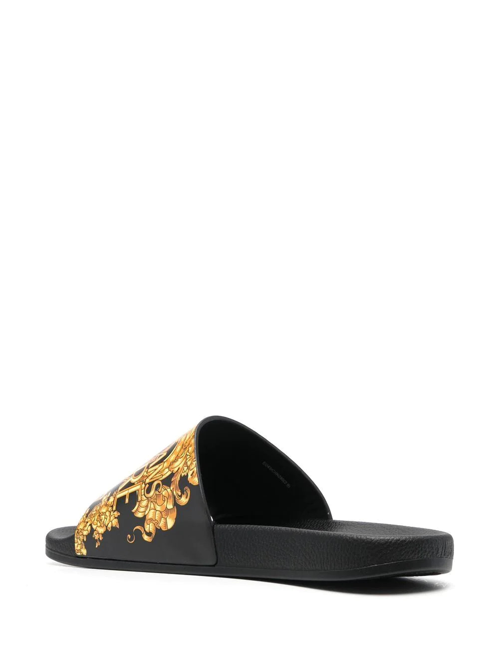 VERSACE Baroque-Print Slides Black - MAISONDEFASHION.COM