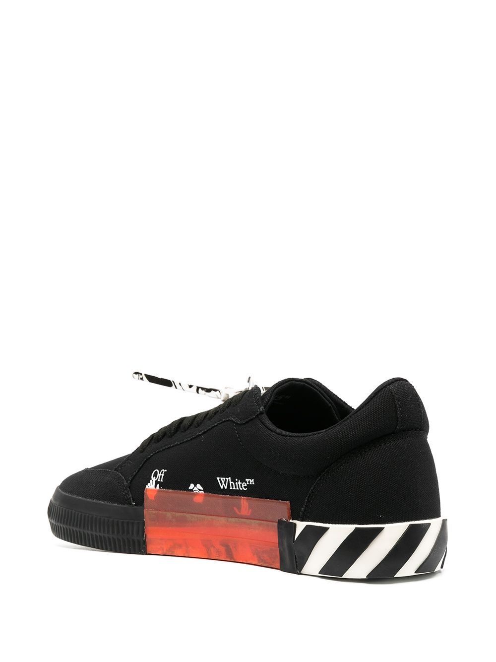 OFF-WHITE Low Vulcanized Canvas Sneakers Black/White - Maison De Fashion 