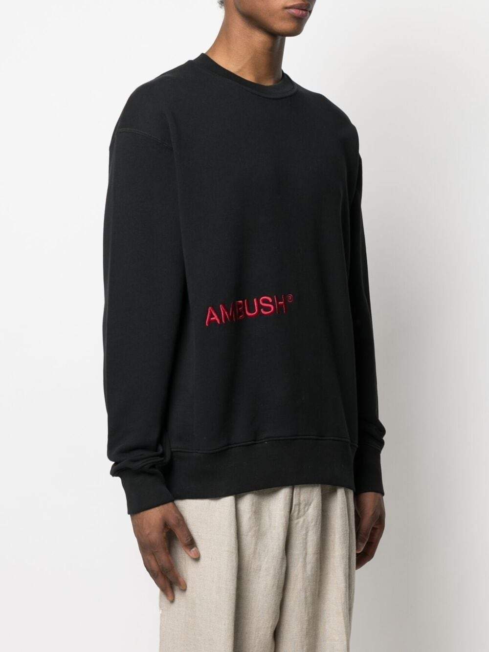 AMBUSH Logo Embroidered Sweatshirt Black - MAISONDEFASHION.COM