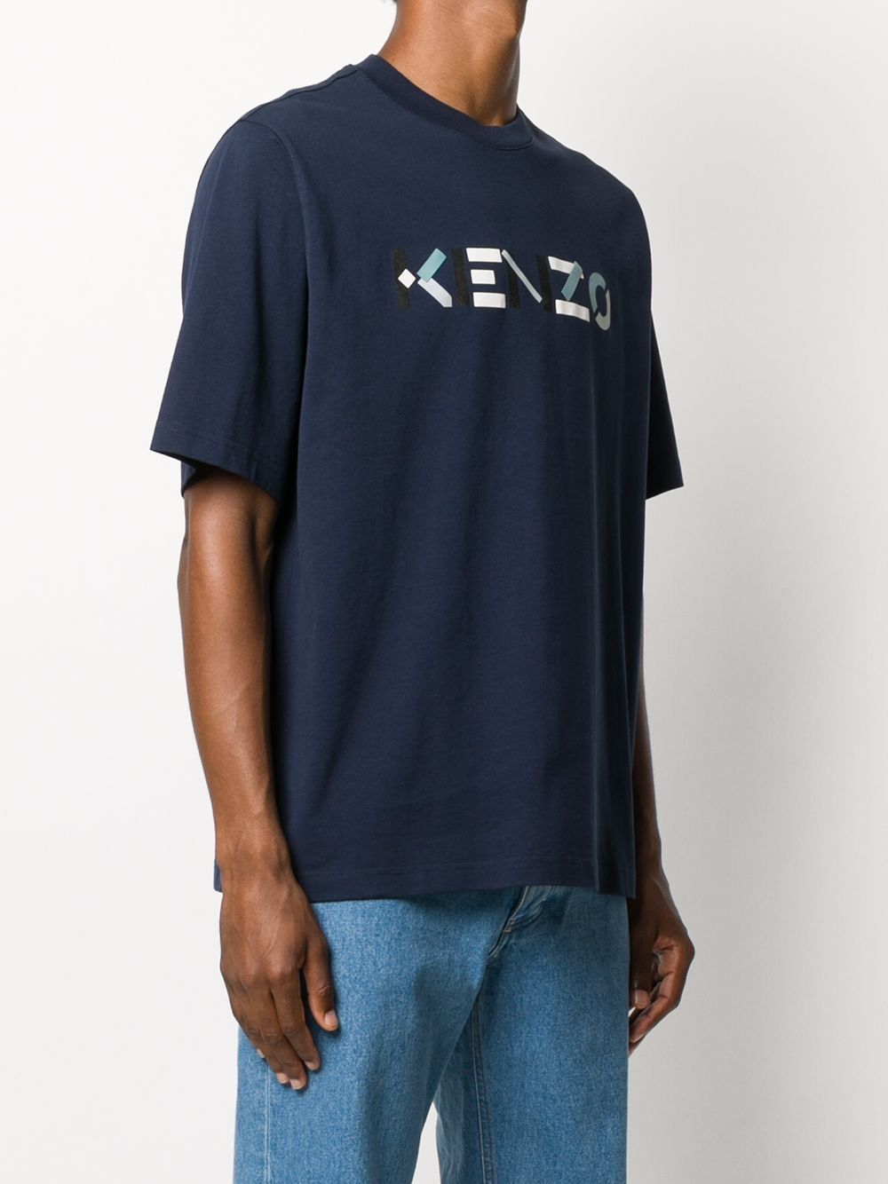 KENZO Oversized Blue Logo T-shirt Navy - Maison De Fashion 