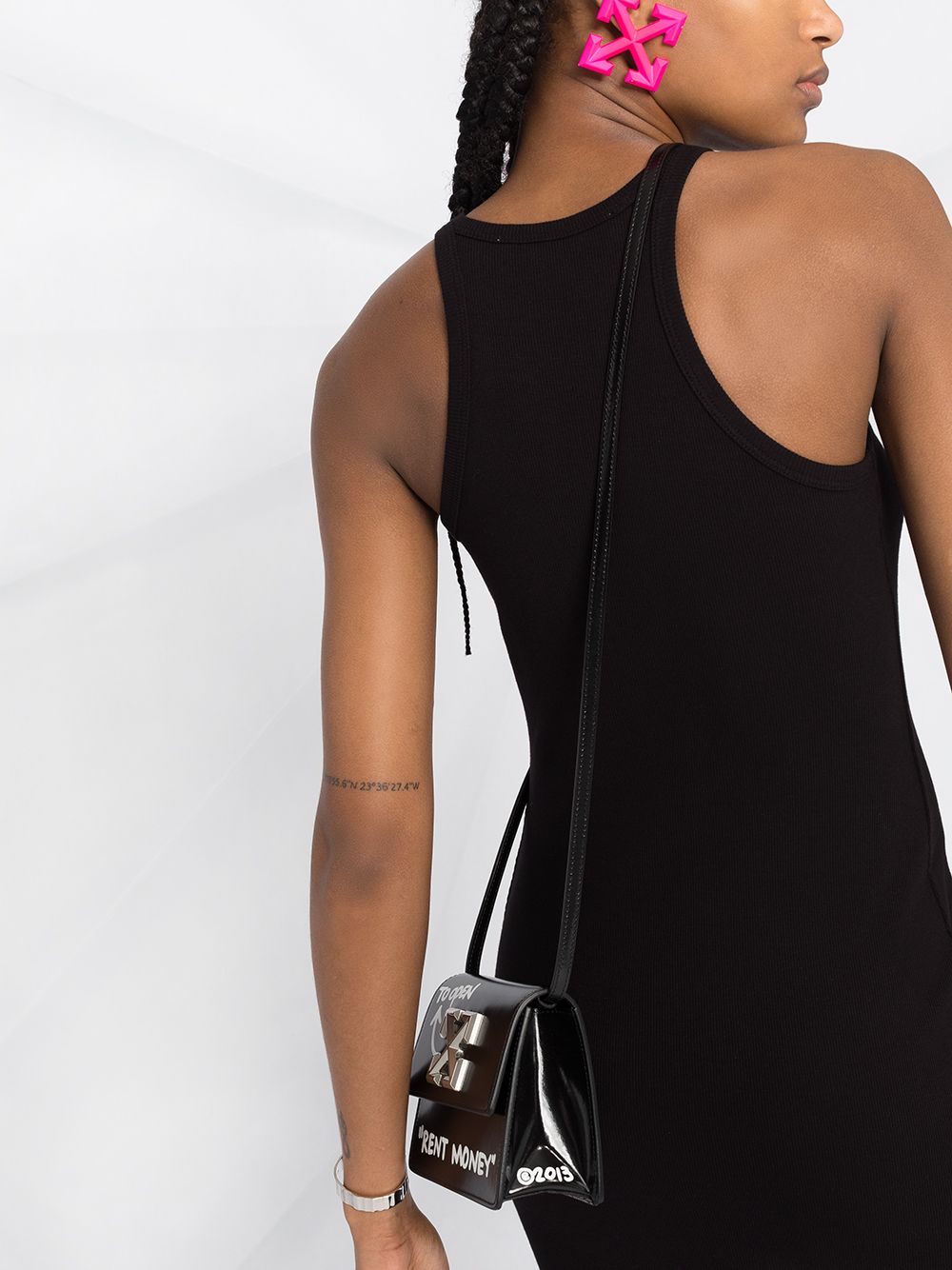 OFF-WHITE WOMEN Basic Ribbed Dress Black - MAISONDEFASHION.COM
