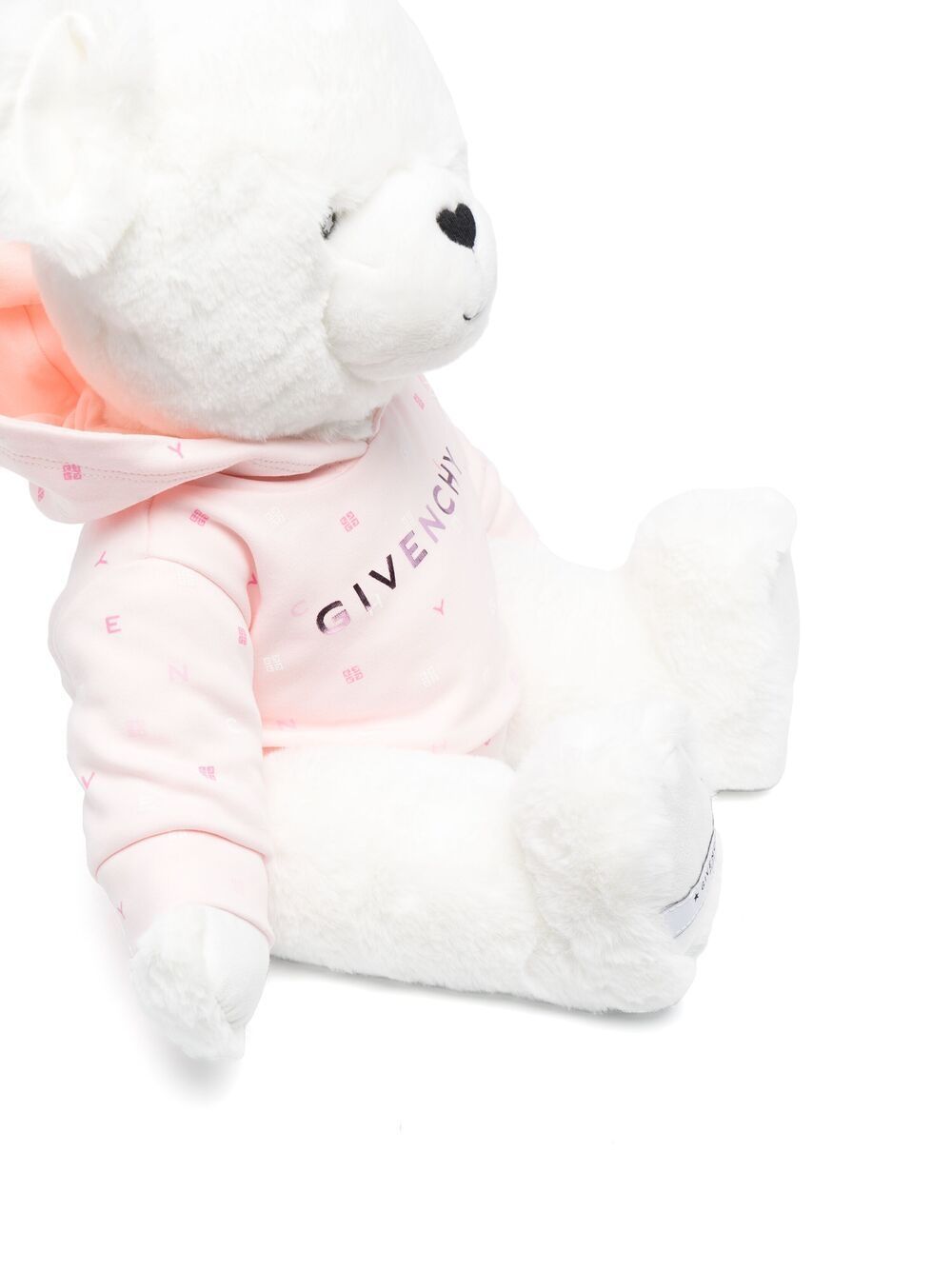 GIVENCHY KIDS Logo embroidered bear soft toy White/Pink - MAISONDEFASHION.COM