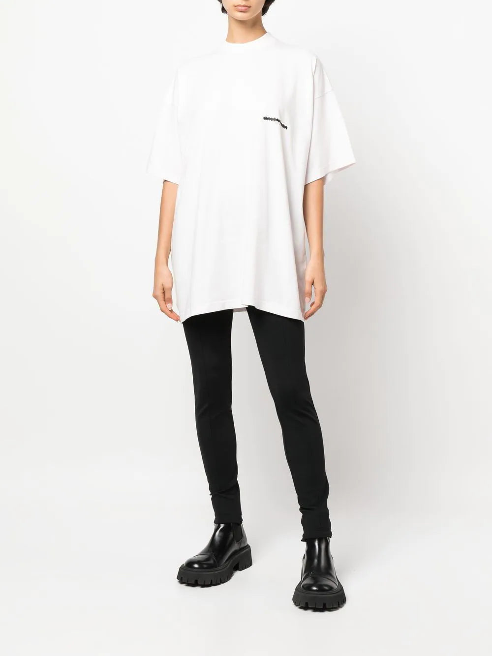 BALENCIAGA Strike 1917 Oversized T-Shirt White/Black - MAISONDEFASHION.COM