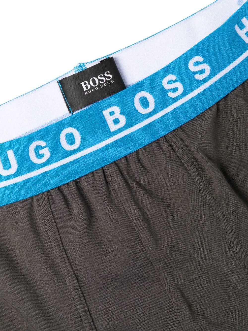 BOSS Three-pack Logo-waistband Boxers Black/Grey/Blue - MAISONDEFASHION.COM
