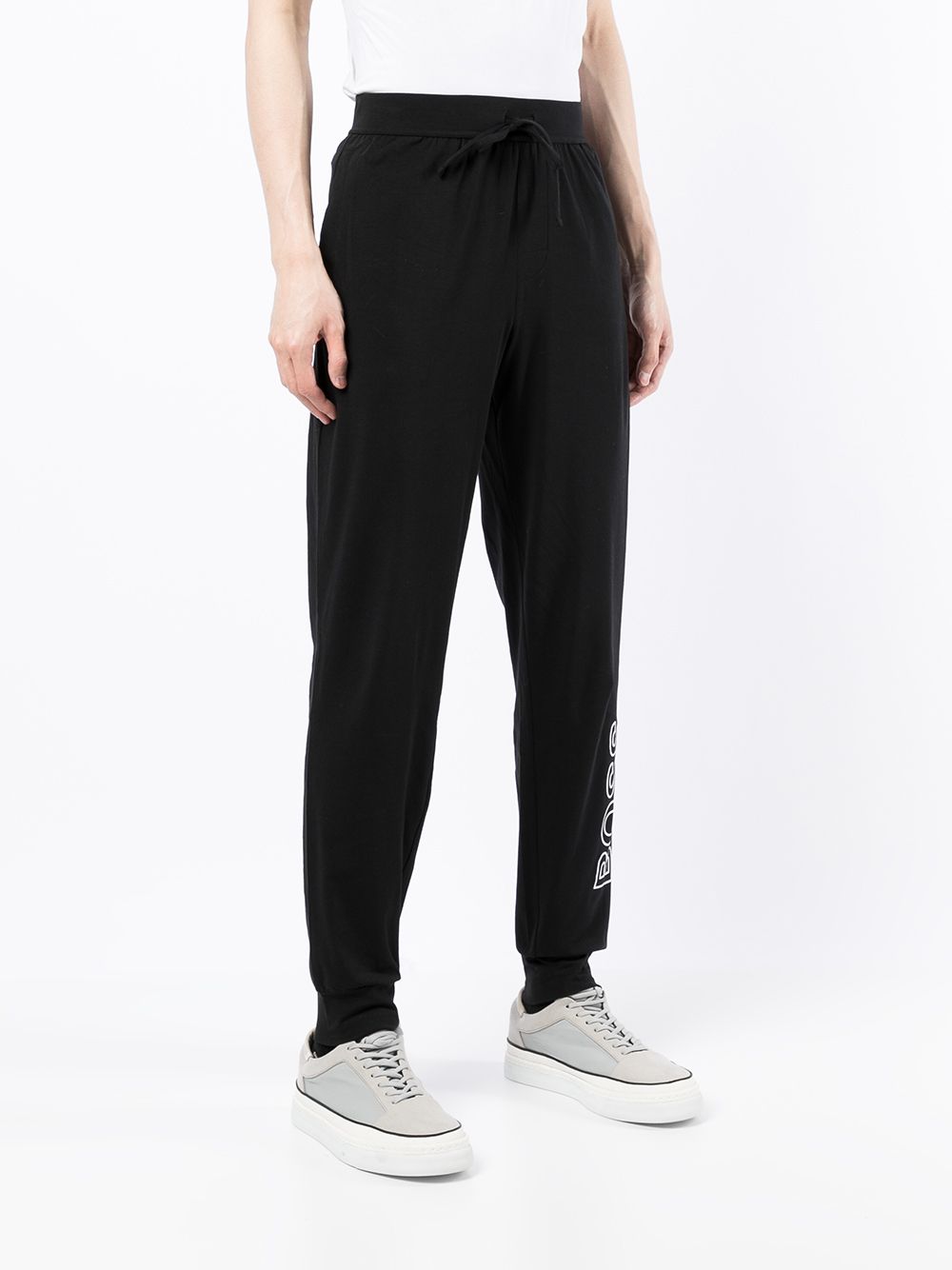 BOSS Logo-print cotton track trousers Black - MAISONDEFASHION.COM