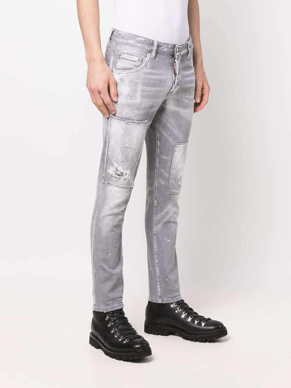 DSQUARED2 Washed Skater Jeans Grey - MAISONDEFASHION.COM