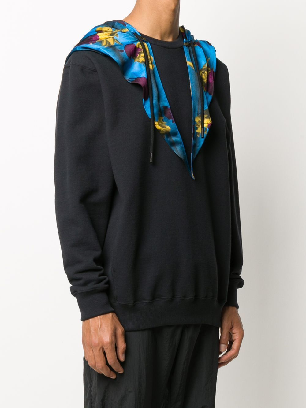 Opening Ceremony Scarf Embellished Hoodie Black - Maison De Fashion 