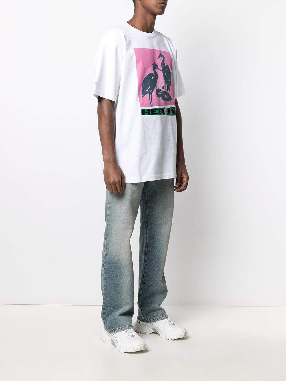 Heron Preston Nightshift Heron T-Shirt White - MAISONDEFASHION.COM