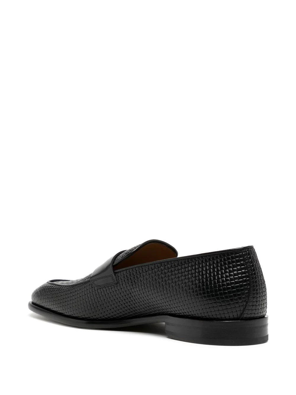 BOSS Lisbon woven leather loafers Black - MAISONDEFASHION.COM