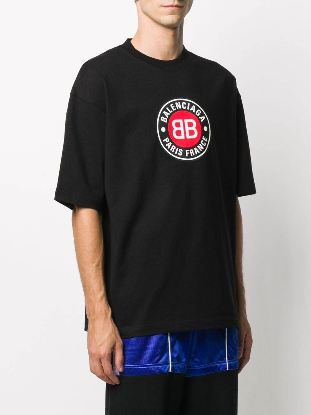BALENCIAGA Circle BB Logo T-shirt Black – MAISONDEFASHION.COM