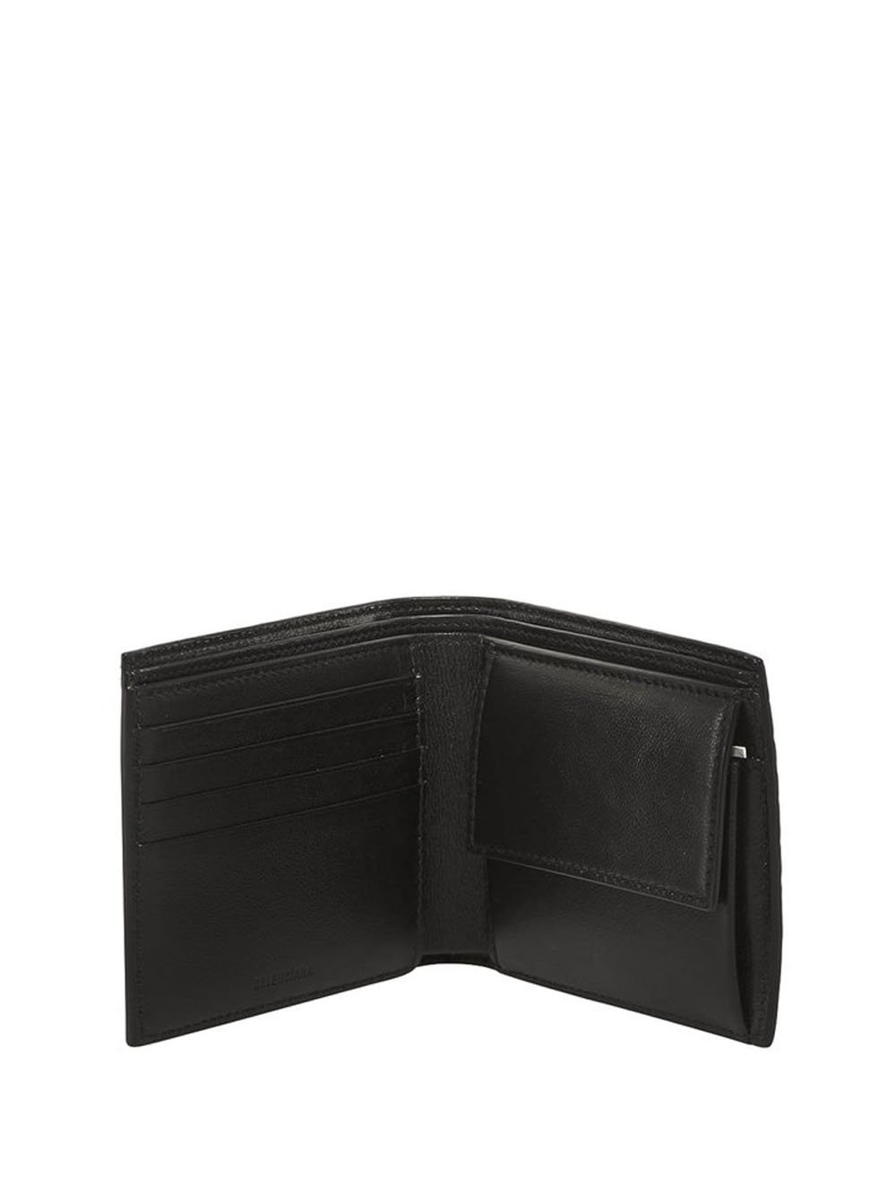 BALENCIAGA Croco Cash Fold Wallet Black - MAISONDEFASHION.COM