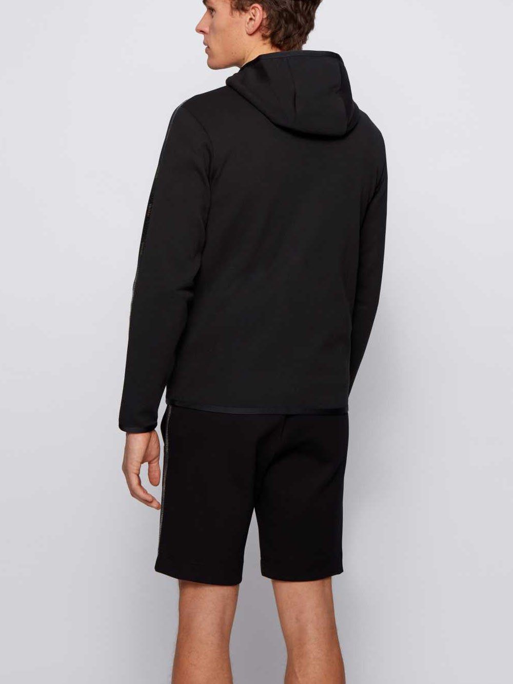 BOSS Interlock fabric hooded sweatshirt Black - MAISONDEFASHION.COM