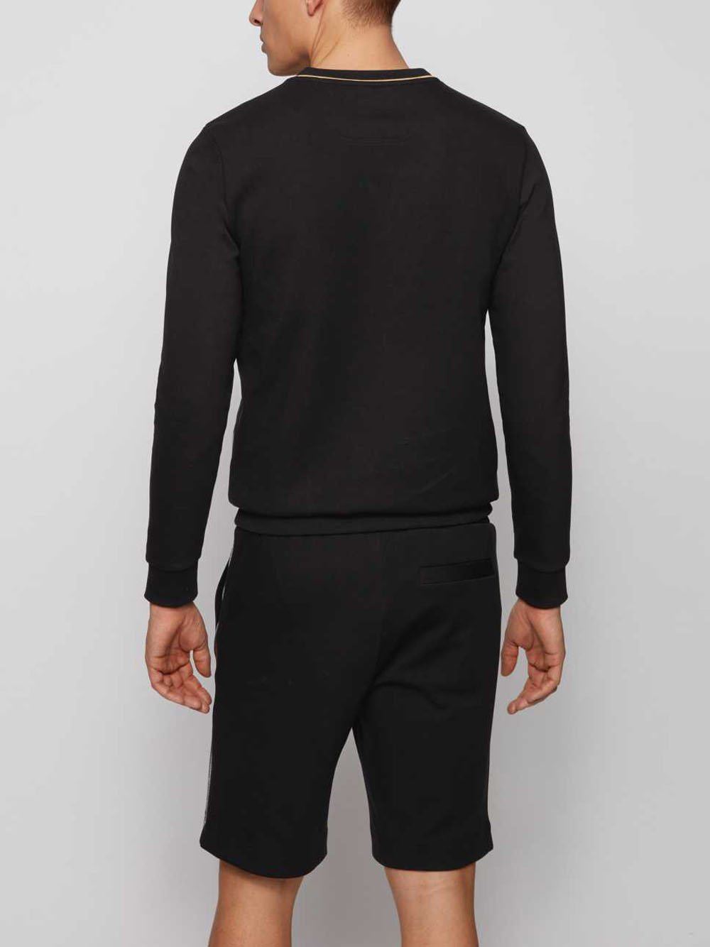 BOSS Logo Print Slim-fit Sweatshirt Black - MAISONDEFASHION.COM