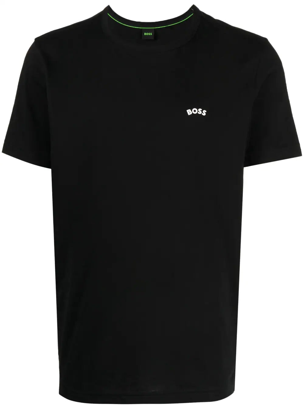 BOSS Logo-print Crew-neck T-shirt Black - MAISONDEFASHION.COM