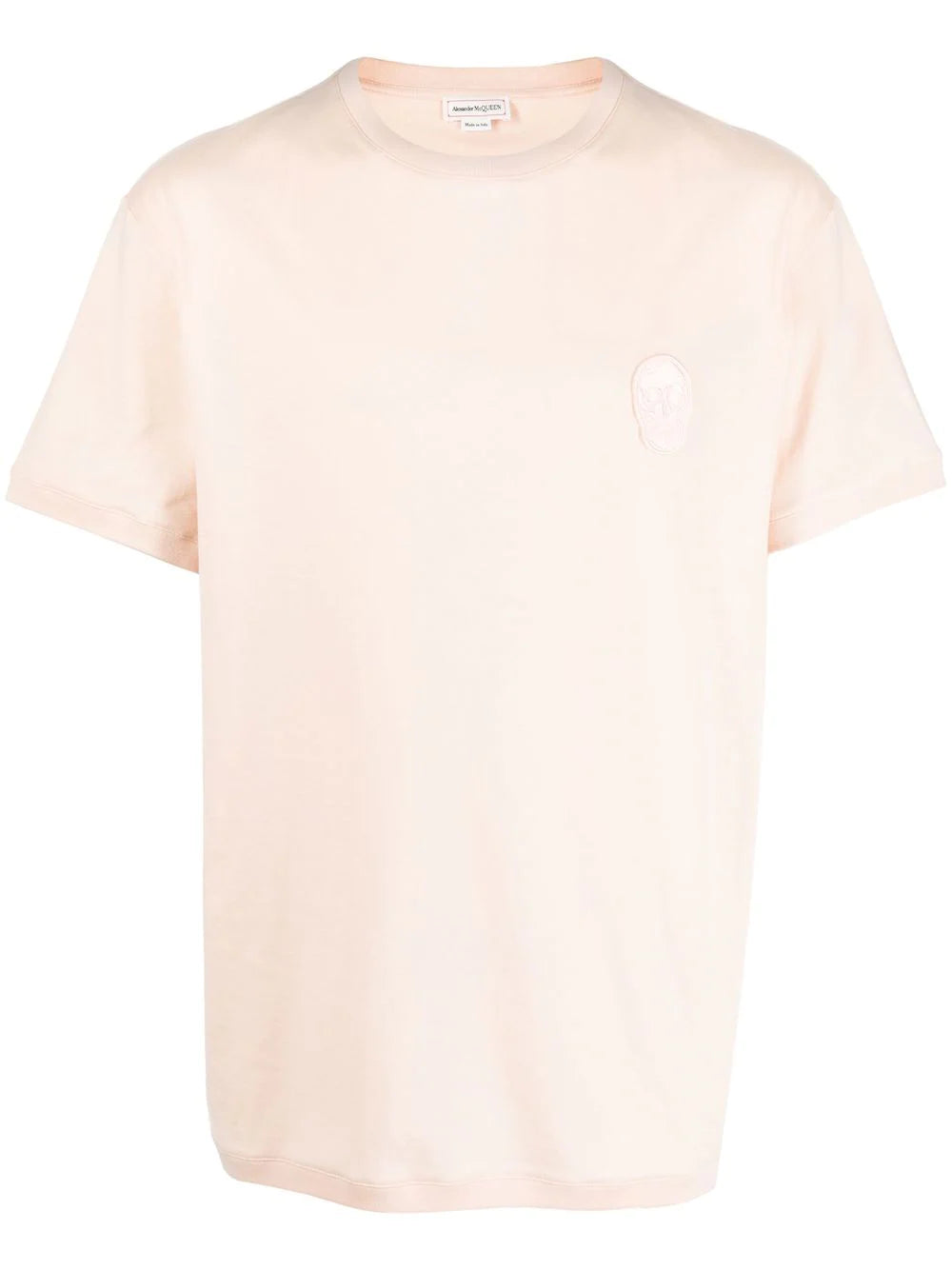 ALEXANDER MCQUEEN Skull Patch Round-neck T-shirt Pink - MAISONDEFASHION.COM