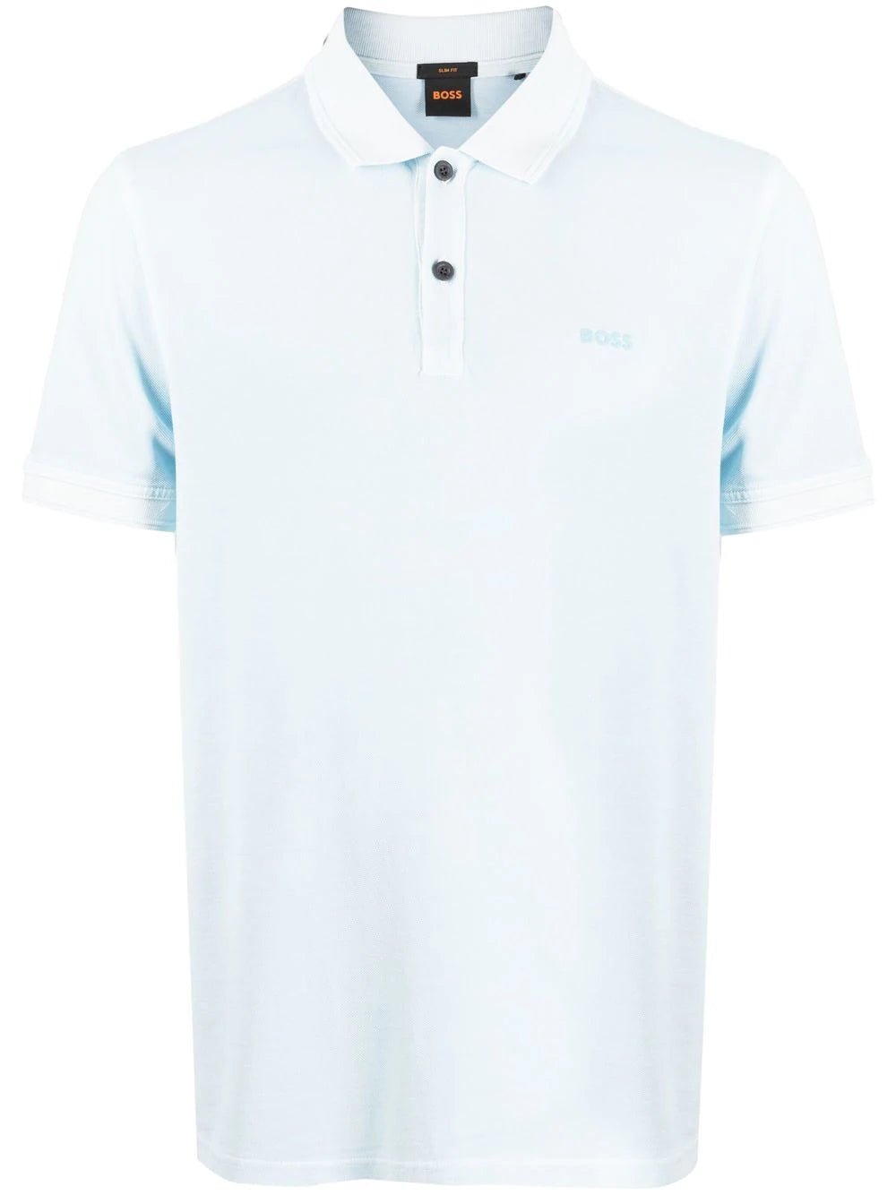 BOSS Logo-embossed Cotton Polo Shirt Open Blue - MAISONDEFASHION.COM