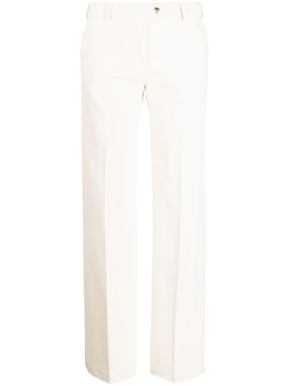 PALM ANGELS WOMEN Bull Straight Leg Denim Pants White/Fluo - MAISONDEFASHION.COM