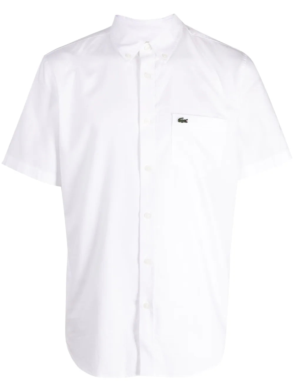 LACOSTE Short Sleeve Woven Shirt White - MAISONDEFASHION.COM