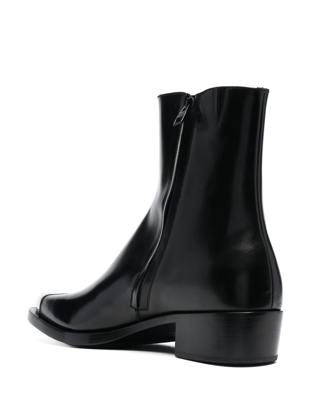 ALEXANDER MCQUEEN Metal Toecap Ankle Boots Black - MAISONDEFASHION.COM