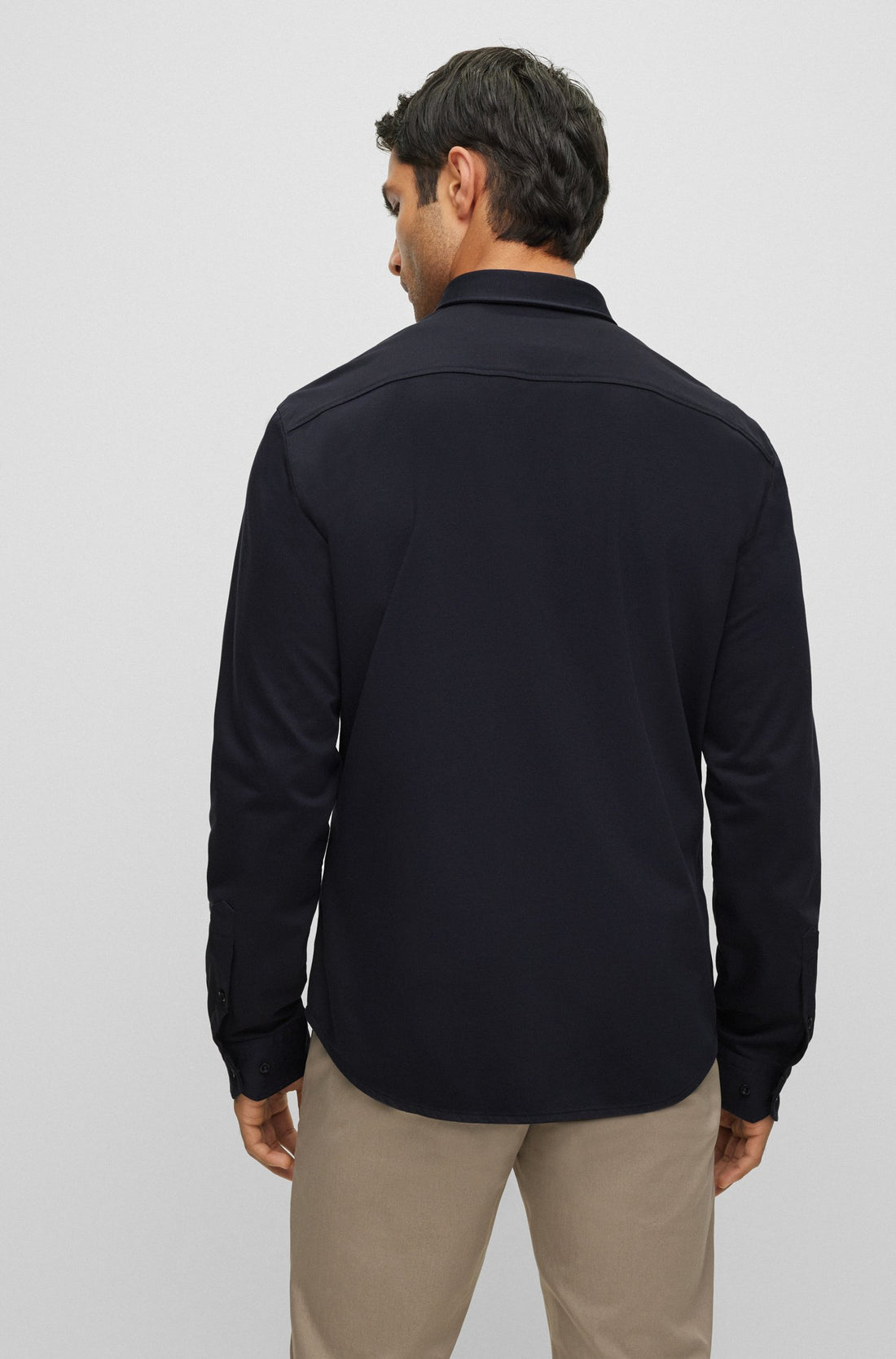 BOSS Long-sleeved Shirt Dark Blue - MAISONDEFASHION.COM