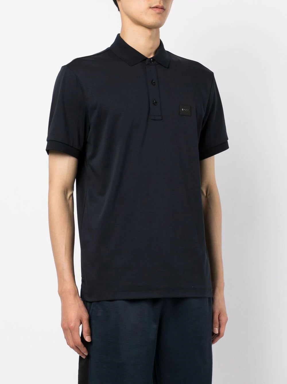 BOSS Logo-print Polo Shirt Dark Blue - MAISONDEFASHION.COM