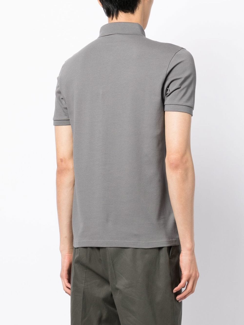 BOSS Logo-patch Cotton Polo Shirt Dark Grey - MAISONDEFASHION.COM