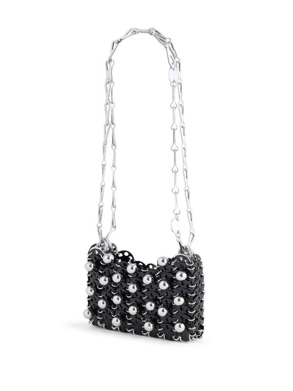 PACO RABANNE 1969 Nano Sequin Bag Black/Silver - MAISONDEFASHION.COM