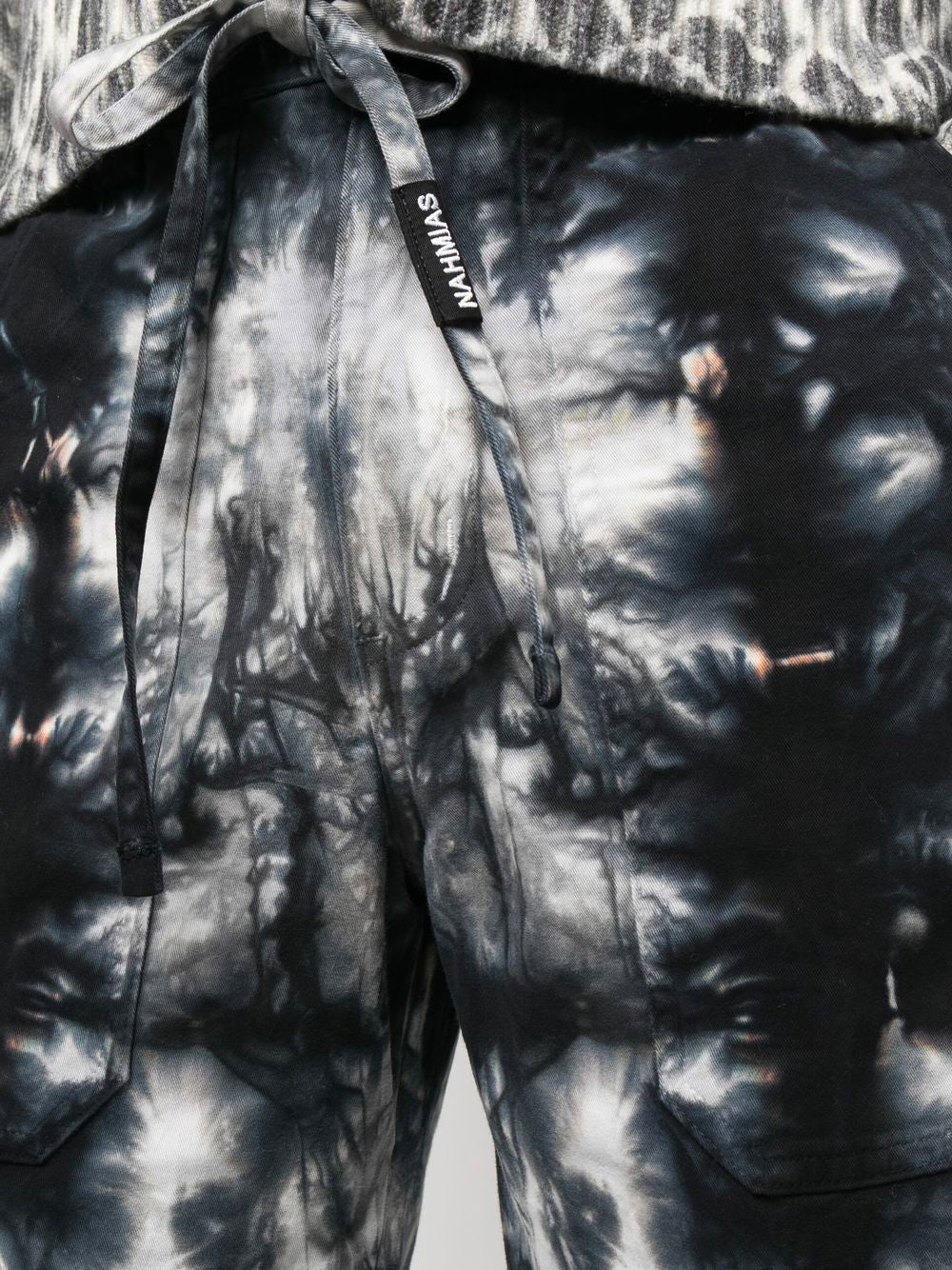 NAHMIAS Baggy Trousers Black Tye Dye - MAISONDEFASHION.COM