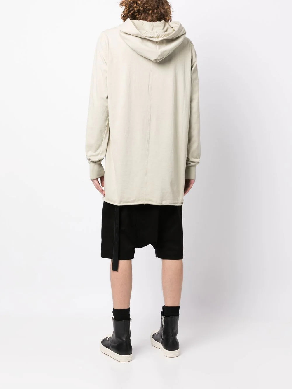 RICK OWENS DRKSHDW Patch-detail Cotton Hoodie Pearl - MAISONDEFASHION.COM