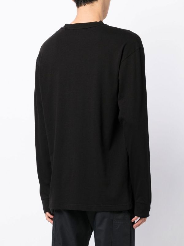 MONCLER GENIUS 1952 X 2 Long Sleeve Logo Patch T-Shirt Black - MAISONDEFASHION.COM