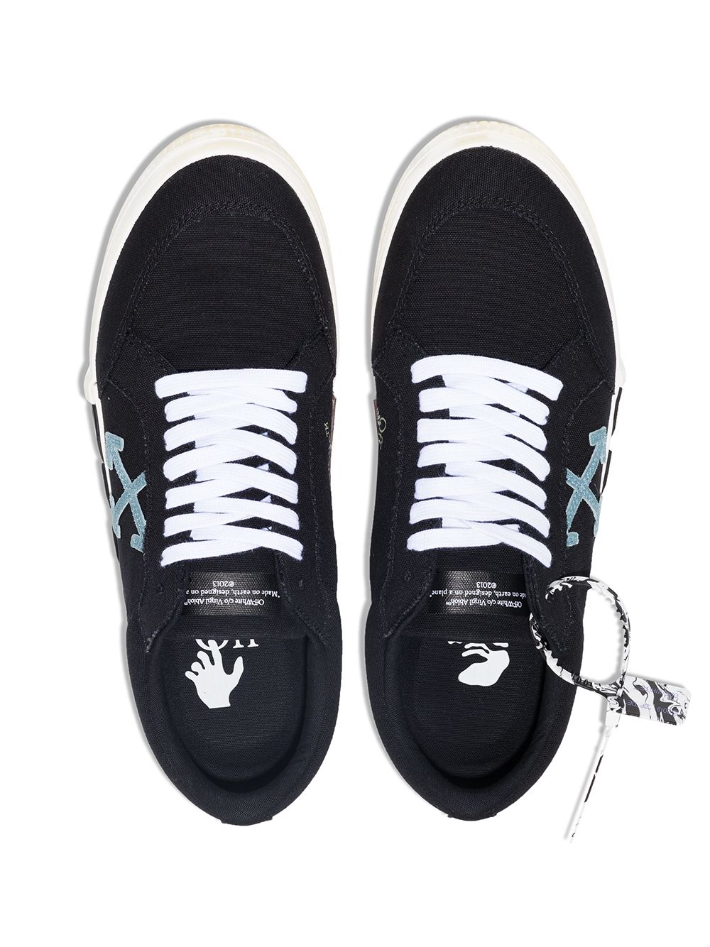 OFF-WHITE Low Vulcanized Sneakers Black/Blue - MAISONDEFASHION.COM