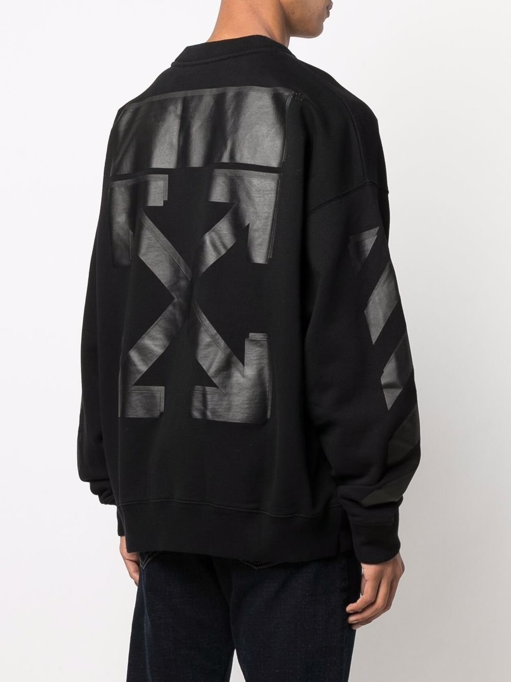 OFF-WHITE Rubber Arrow Skate Sweatshirt Black - MAISONDEFASHION.COM