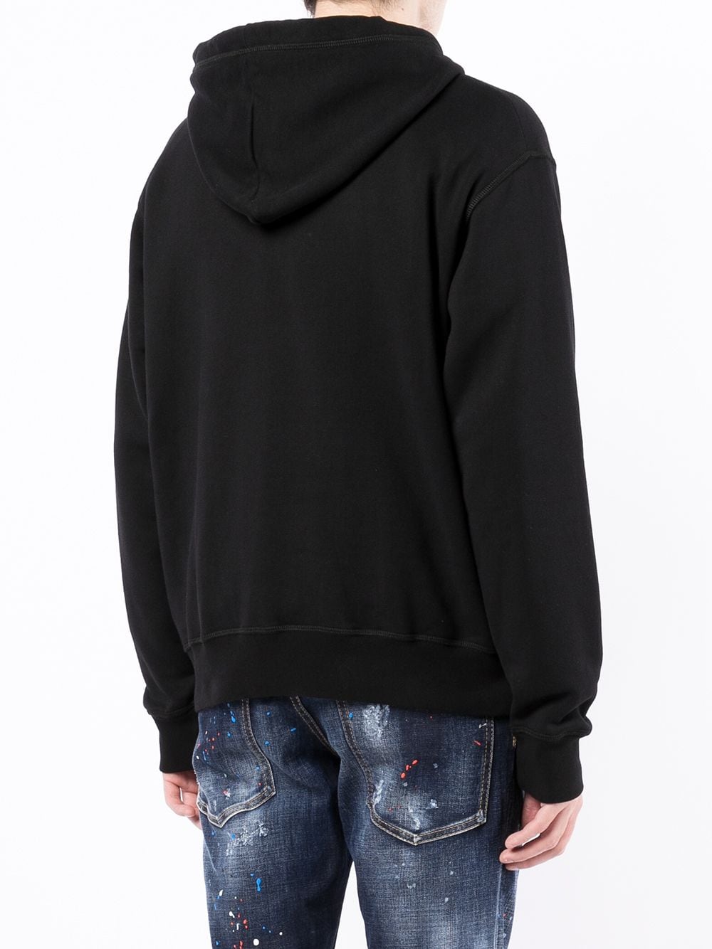 DSQUARED2 Logo Print Hoodie Black - MAISONDEFASHION.COM