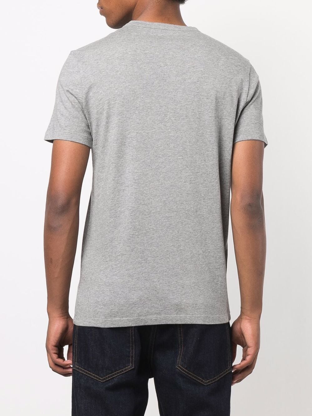 MONCLER Flock Logo T-Shirt Grey - MAISONDEFASHION.COM