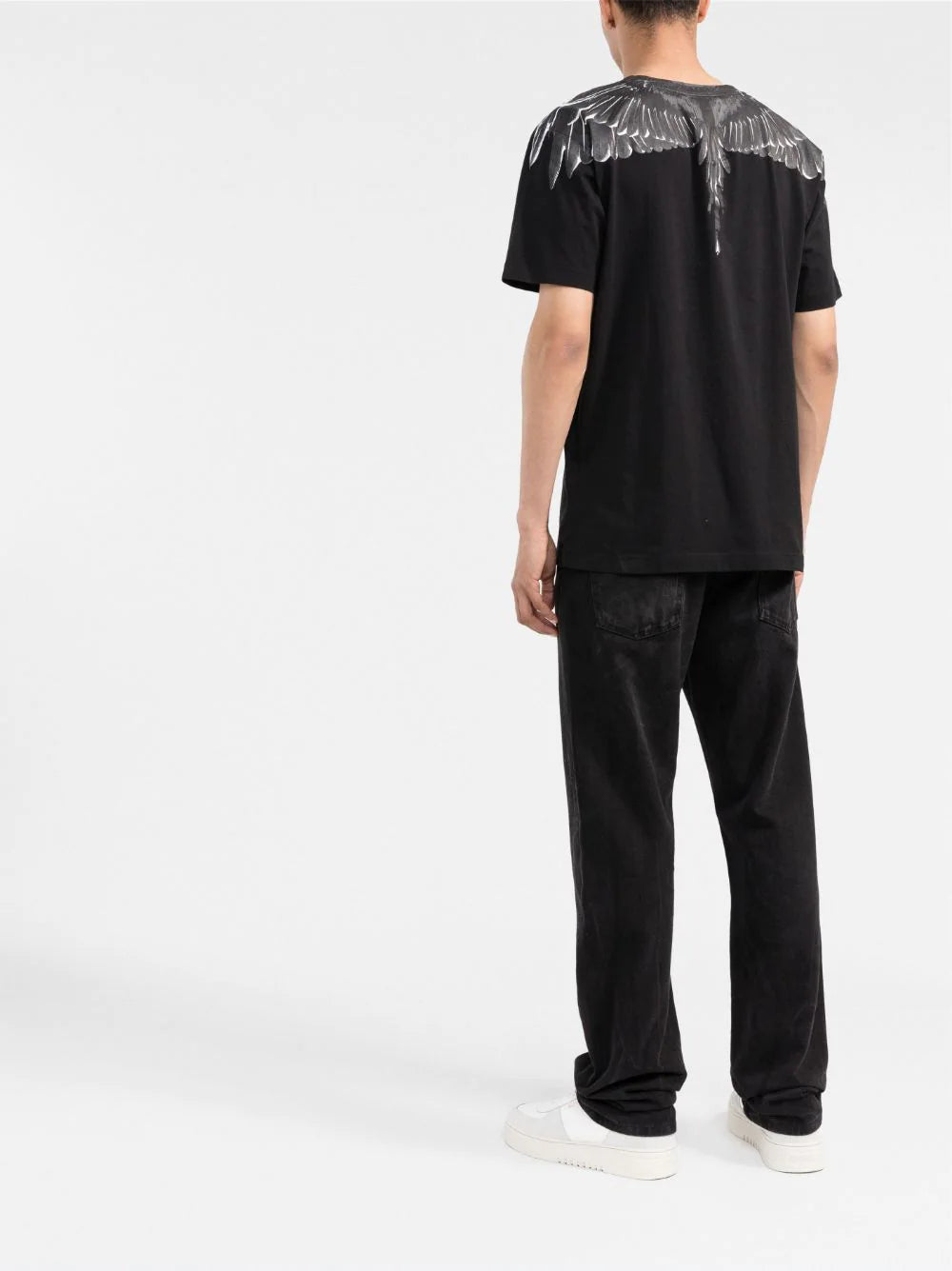 MARCELO BURLON Icon Wings Regular T-Shirt Black/Black - MAISONDEFASHION.COM